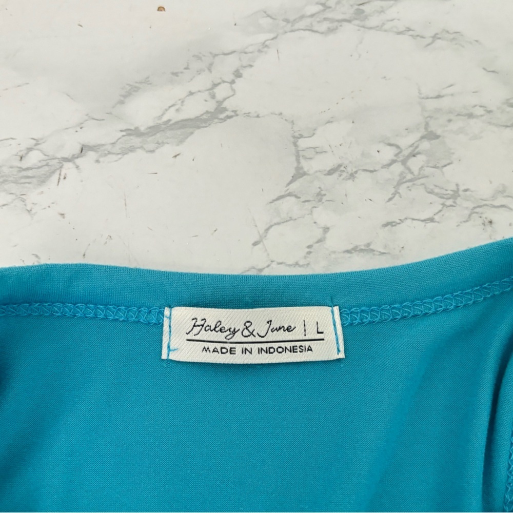 Haley & June Bodycon Dress Size L Blue Sleeveless Pullover Stretch Maxi Long W1‌ - Picture 5 of 6